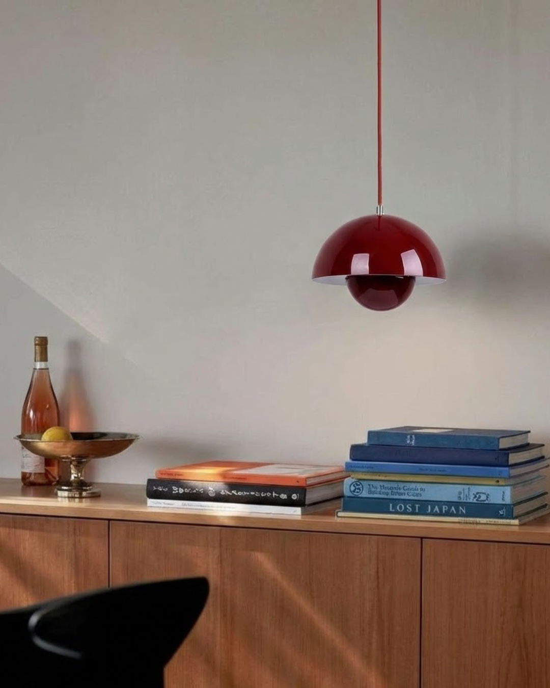 Lámpara colgante Flowerpot roja